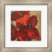 Framed 'Vivid Red Gladiola on Gold Crop' border=