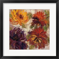 Framed 'Fiery Dahlias I' border=