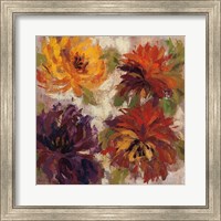 Framed 'Fiery Dahlias I' border=