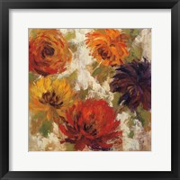 Framed 'Fiery Dahlias II' border=