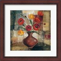 Framed 'Poppies in a Copper Vase I' border=