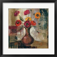 Framed 'Poppies in a Copper Vase II' border=