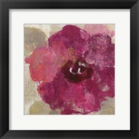 Elegant Fresco Floral Gold Flower III Framed Print