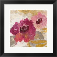 Elegant Fresco Floral Gold Flower II Framed Print