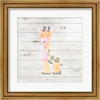 Framed 'Watercolor Giraffe' border=