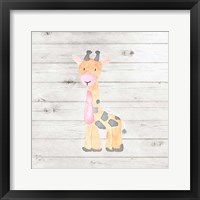 Framed 'Watercolor Giraffe' border=