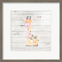 Framed 'Watercolor Giraffe' border=