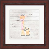 Framed 'Watercolor Giraffe' border=