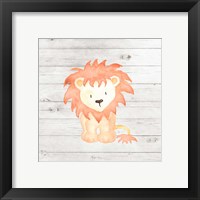 Framed 'Watercolor Lion' border=