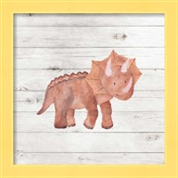 Framed 'Water Color Dino' border=