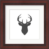 Framed 'Charcoal Deer Head' border=