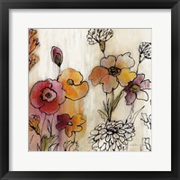 Framed 'Contemporary Botanical Cream III' border=