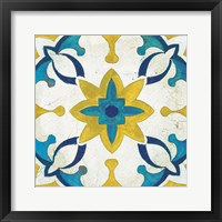 Andalucia Tiles D Blue and Yellow Framed Print