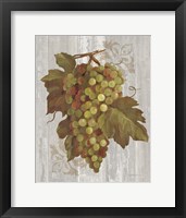 Framed Autumn Grapes II on Wood