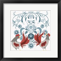 Americana Roosters I Framed Print