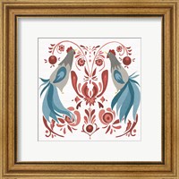 Framed 'Americana Roosters III' border=