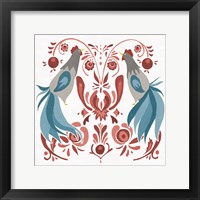 Framed 'Americana Roosters III' border=