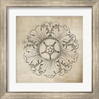 Framed 'Rosette VI Neutral' border=