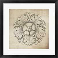 Rosette VI Neutral Framed Print