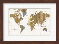 Framed Gilded Map Linen