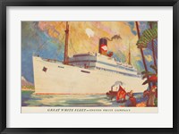Framed Great White Fleet Postcard II Crop
