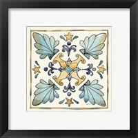 Framed 'Coastal Breeze Tile III' border=