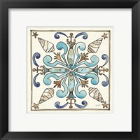 Framed 'Coastal Breeze Tile IV' border=