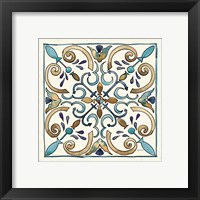 Framed 'Coastal Breeze Tile I' border=