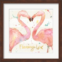 Framed 'Flamingo Fever II' border=