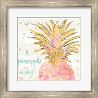 Framed 'Flamingo Fever V' border=