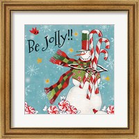 Framed 'Sweet Snowmen II Blue' border=