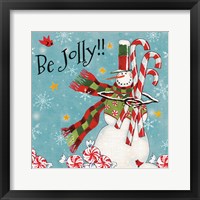 Framed 'Sweet Snowmen II Blue' border=