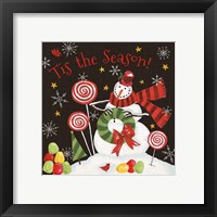 Framed 'Sweet Snowmen III Black' border=