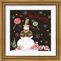 Framed 'Sweet Snowmen IV Black' border=