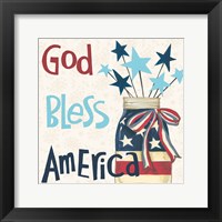 Framed American Country II Light Blue