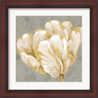 Framed 'Floral Fresco Grey II' border=