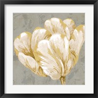 Framed 'Floral Fresco Grey II' border=