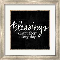 Framed 'Blessings of Home III (Blessings)' border=