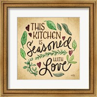Framed 'Kitchen Memories I (Kitchen seasoned)' border=