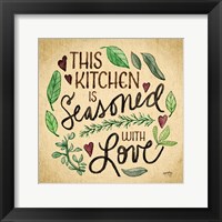 Framed 'Kitchen Memories I (Kitchen seasoned)' border=