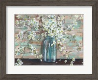 Framed Blossoms in Mason Jar