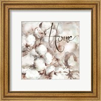 Framed 'Cotton Boll Triptych Sentiment I (Home)' border=