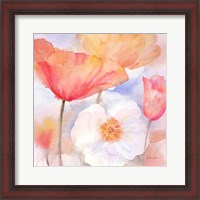 Framed 'Watercolor Poppy Meadow Pastel I' border=