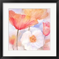 Framed 'Watercolor Poppy Meadow Pastel I' border=