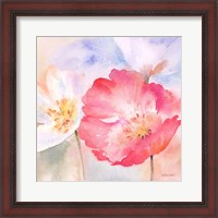 Framed 'Watercolor Poppy Meadow Pastel II' border=