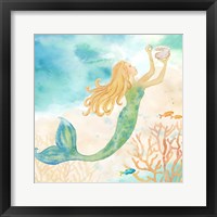 Framed 'Sea Splash Mermaid I' border=