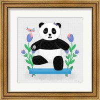 Framed 'Tumbling Pandas I' border=