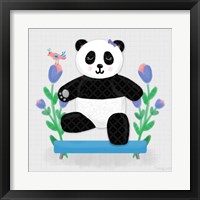 Framed 'Tumbling Pandas I' border=