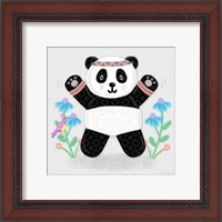 Framed 'Tumbling Pandas III' border=