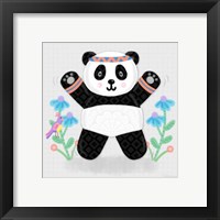 Framed 'Tumbling Pandas III' border=